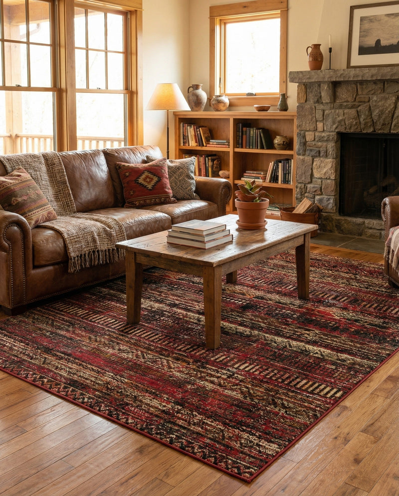 Neptune Elegance Collection Area Rug -  Nereid Rectangle Burgundy  lifestyle 13