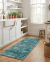 Sahara Essence Collection Area Rug - Oasis (Teal) Runner Teal  lifestyle 55