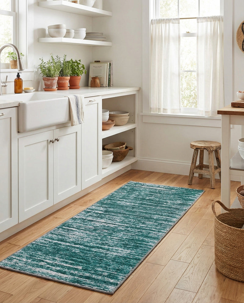 Sahara Essence Collection Area Rug - Oasis (Teal) Runner Teal  lifestyle 55