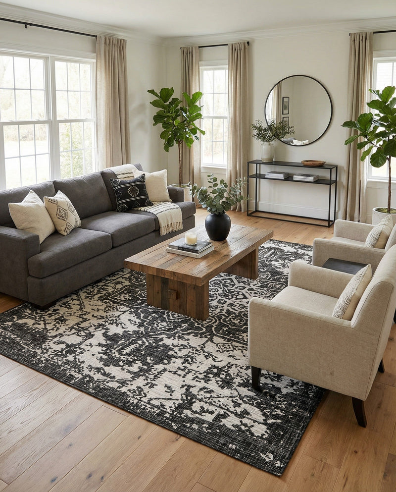 Urban Oasis Rugs Collection Area Rug -  Penthouse (Charcoal Gray) Rectangle Charcoal Gray  lifestyle 14