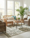 Coastal Terrace Collection Area Rug -  Marina Rectangle Ivory and Beige  lifestyle 7