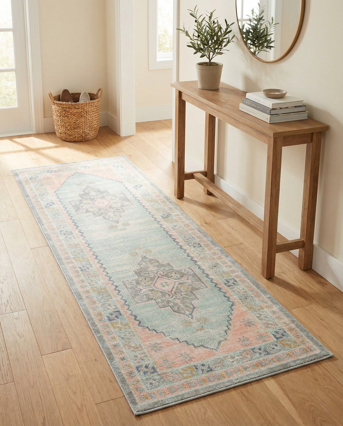 Savannah Series Collection Area Rug -  Augusta (Pink) Runner Pink  lifestyle 85