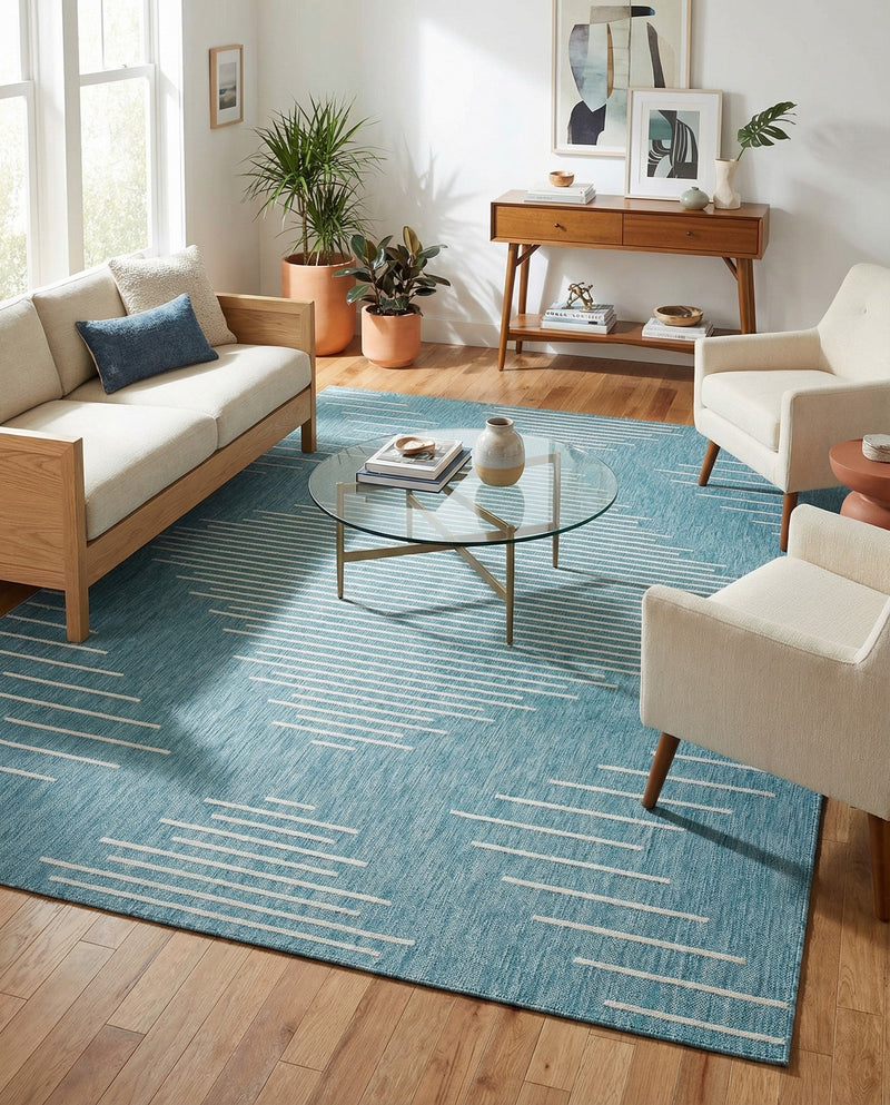 Urban Terrace Collection Area Rug -  Chelsea (Light Aqua) Rectangle Light Aqua  lifestyle 15