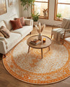 Dover Terrace Collection Area Rug - Marina (Orange) Round Orange  lifestyle 67