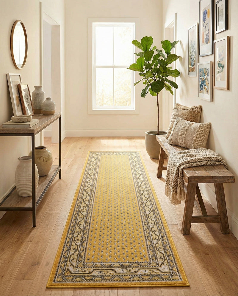 Soho Elegance Collection Area Rug -  Mercer (Yellow) Runner Yellow  lifestyle 53