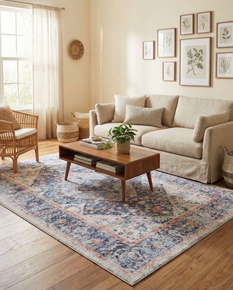 Laguna Sands Collection Area Rug -  Newport Rectangle Navy Blue  lifestyle 24