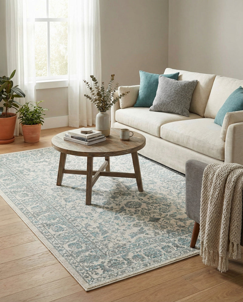 Metro Heights Collection Area Rug -  Astoria Rectangle Teal  lifestyle 10
