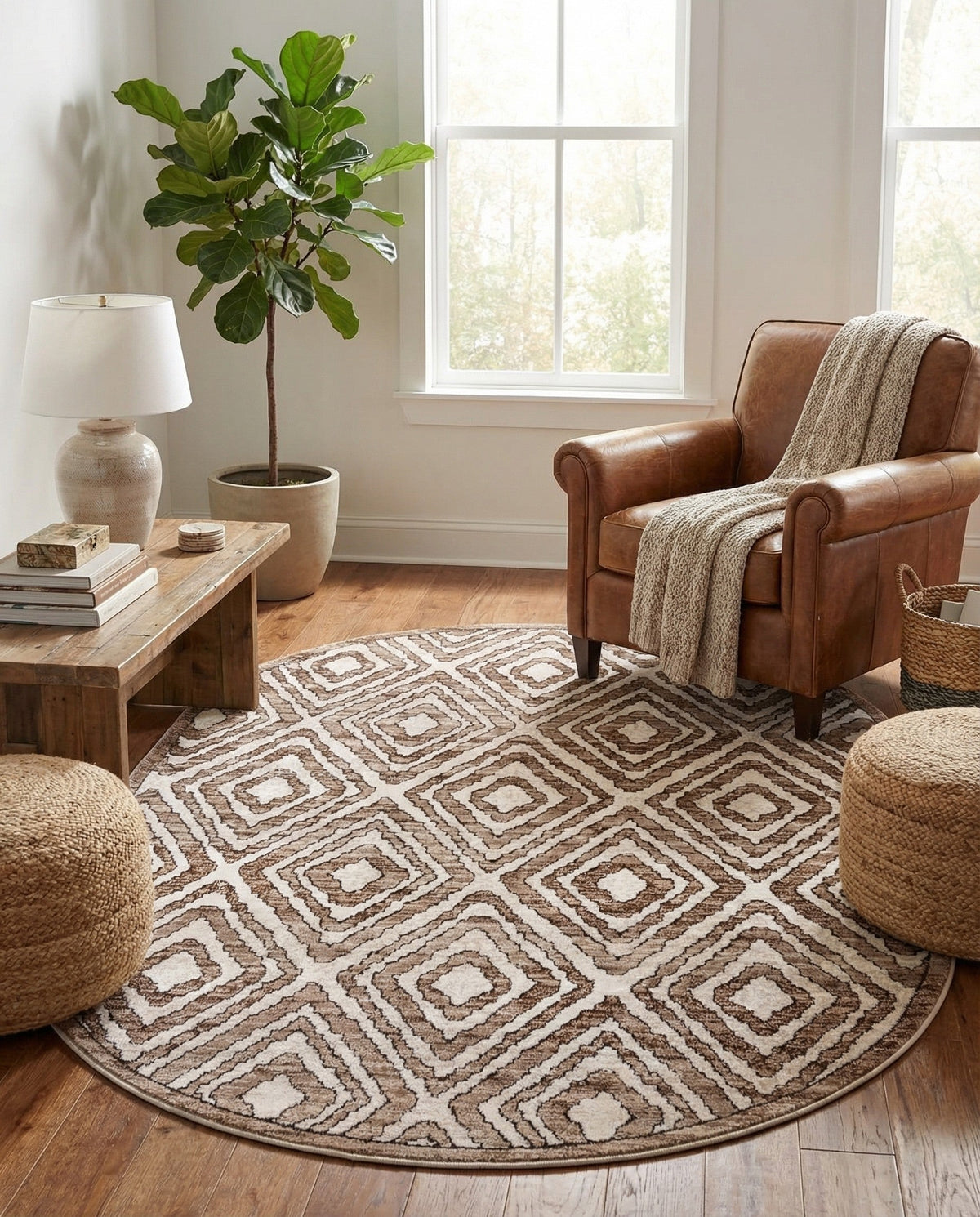 Sanctuary Retreat Collection Area Rug -  Oasis Oval Chocolate Brown  lifestyle 156