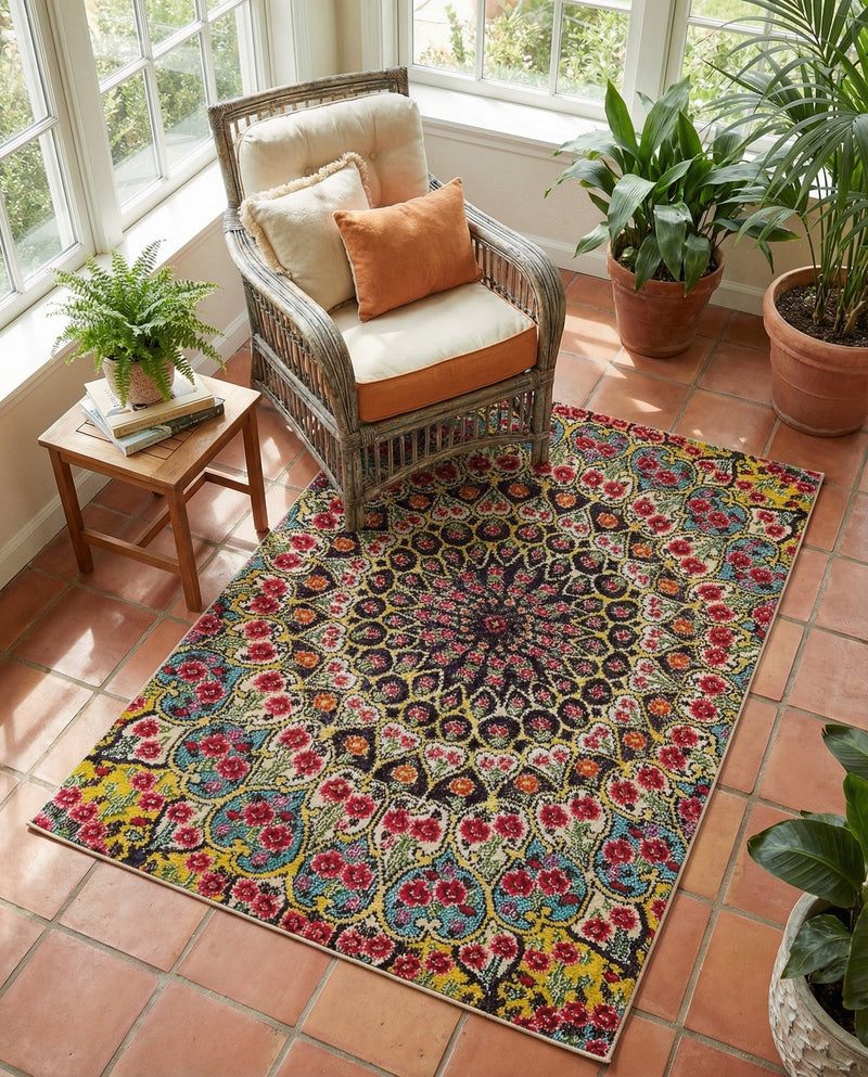 Venetian Tapestry Collection Area Rug -  Burano Rectangle Multi  lifestyle 14
