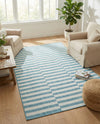 Seaside Stripes Collection Area Rug - Cabana (Light Aqua) Rectangle Light Aqua  lifestyle 19