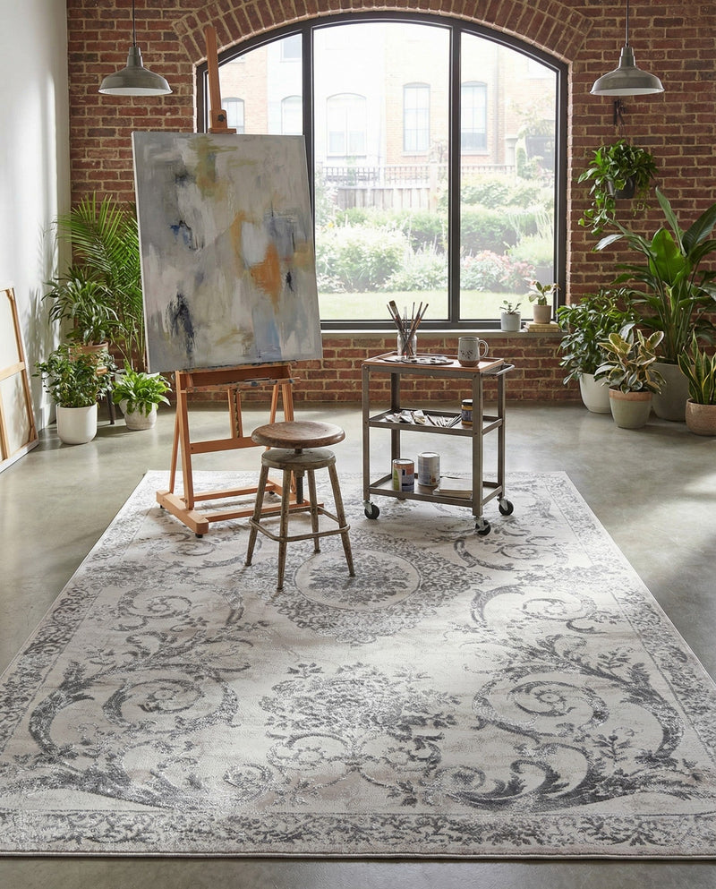 Bloomsbury Elegance Collection Area Rug - Mayfair Rectangle Gray  lifestyle 63