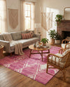 Metro Heights Collection Area Rug -  Madison Rectangle Pink  lifestyle 45