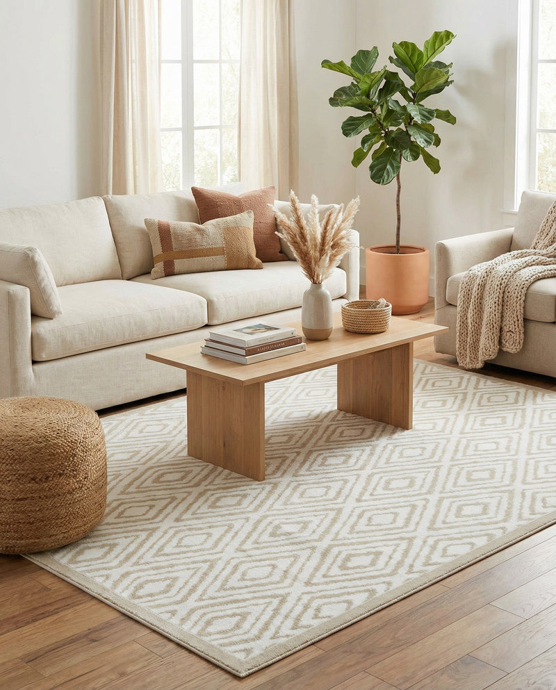 Sanctuary Retreat Collection Area Rug -  Oasis Rectangle Snow White  lifestyle 13
