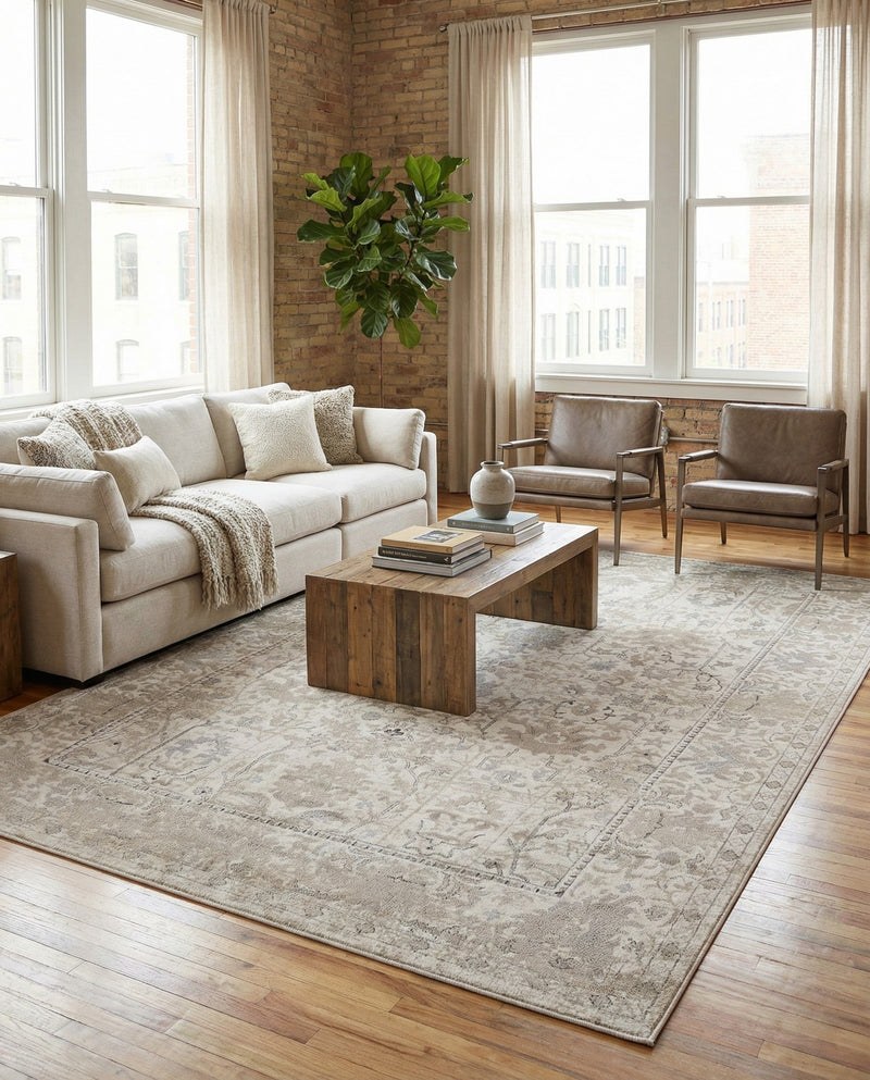 Cascade Range Collection Area Rug -  Shasta (Ivory) Rectangle Ivory  lifestyle 9