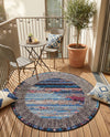 Urban Terrace Collection Area Rug -  Oasis Round Multi  lifestyle 76