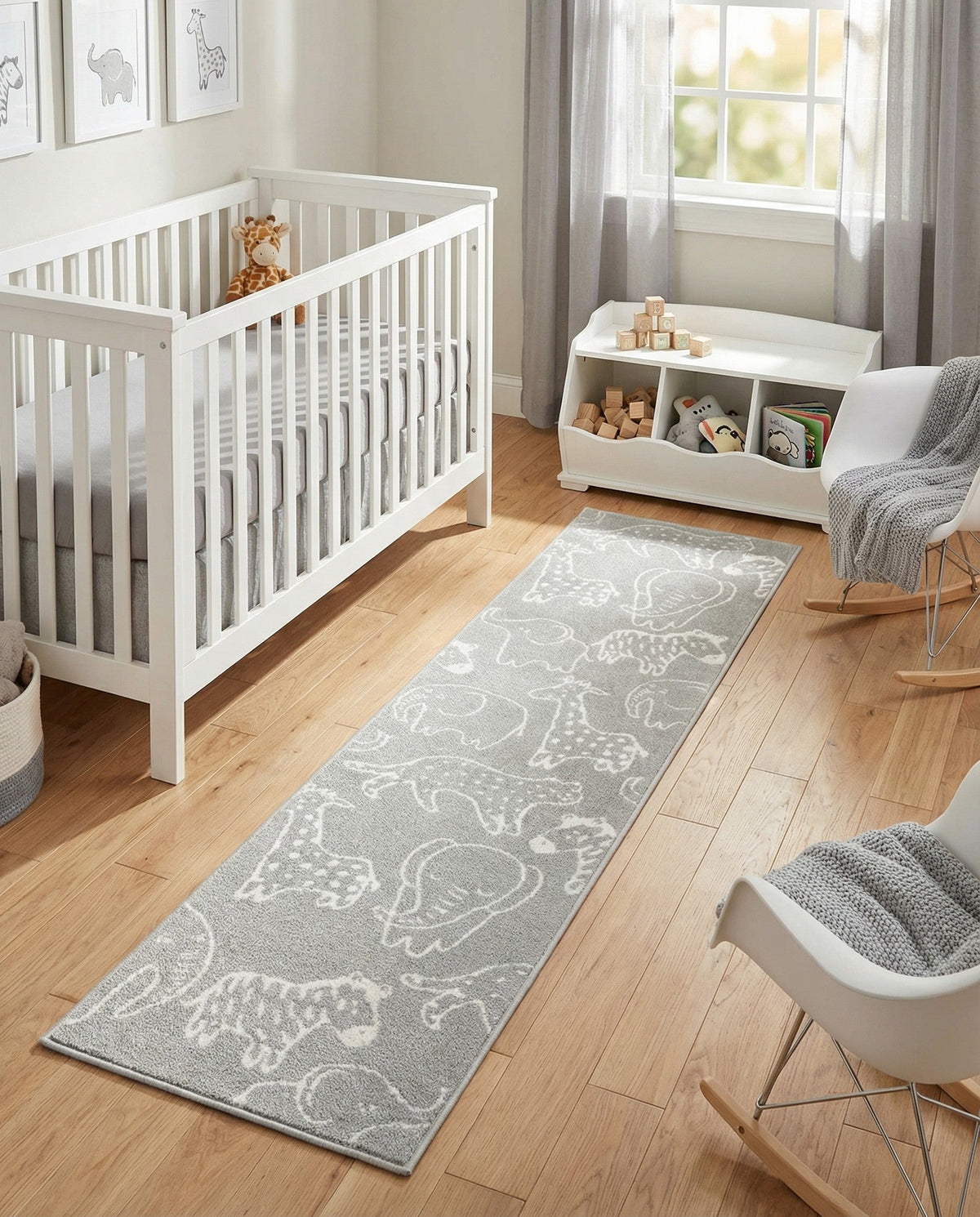 Wonder Tykes Collection Area Rug -  Spectrum Runner Gray  lifestyle 196