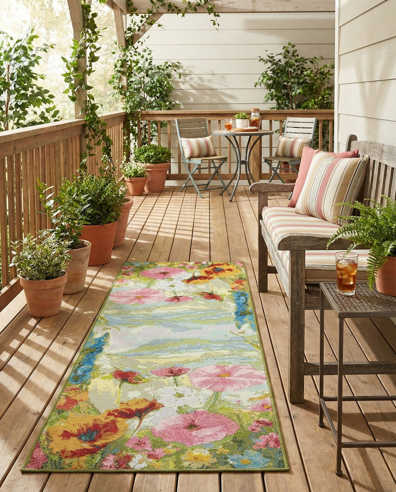 Seaside Blooms Collection Area Rug -  Amalfi Runner Multi  lifestyle 66
