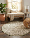 Tribal Terrace Treasures Collection Area Rug - Mayan Marina (Green) Round Green  lifestyle 70
