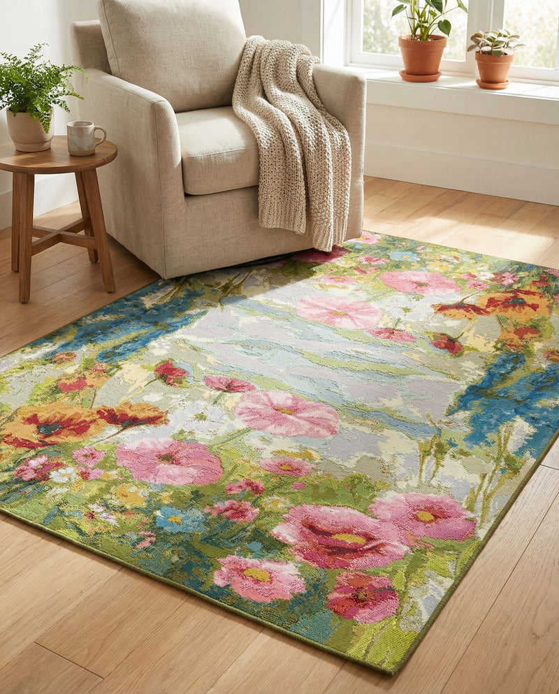 Seaside Blooms Collection Area Rug -  Amalfi Rectangle Multi  lifestyle 19