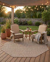 Seaside Stripes Collection Area Rug -  Boardwalk (Natural) Octagon Natural  lifestyle 31