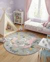 Wonder Tykes Collection Area Rug -  Hued Round Gray  lifestyle 33