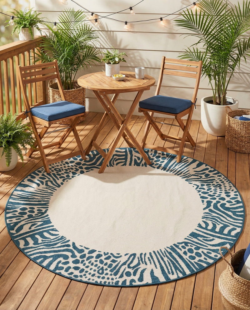 Savannah Escape Collection Area Rug - Serengeti Round Ivory  lifestyle 57