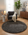 Majestic Manor Collection Area Rug - Versailles (Slate) Round Slate  lifestyle 54