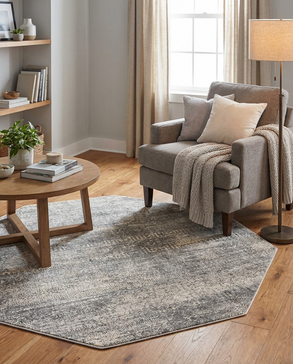 Bloomsbury Elegance Collection Area Rug -  Pimlico Octagon Gray  lifestyle 122