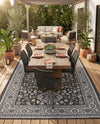 Tribal Terrace Treasures Collection Area Rug -  Incan Isle (Charcoal Gray) Rectangle Charcoal Gray  lifestyle 36