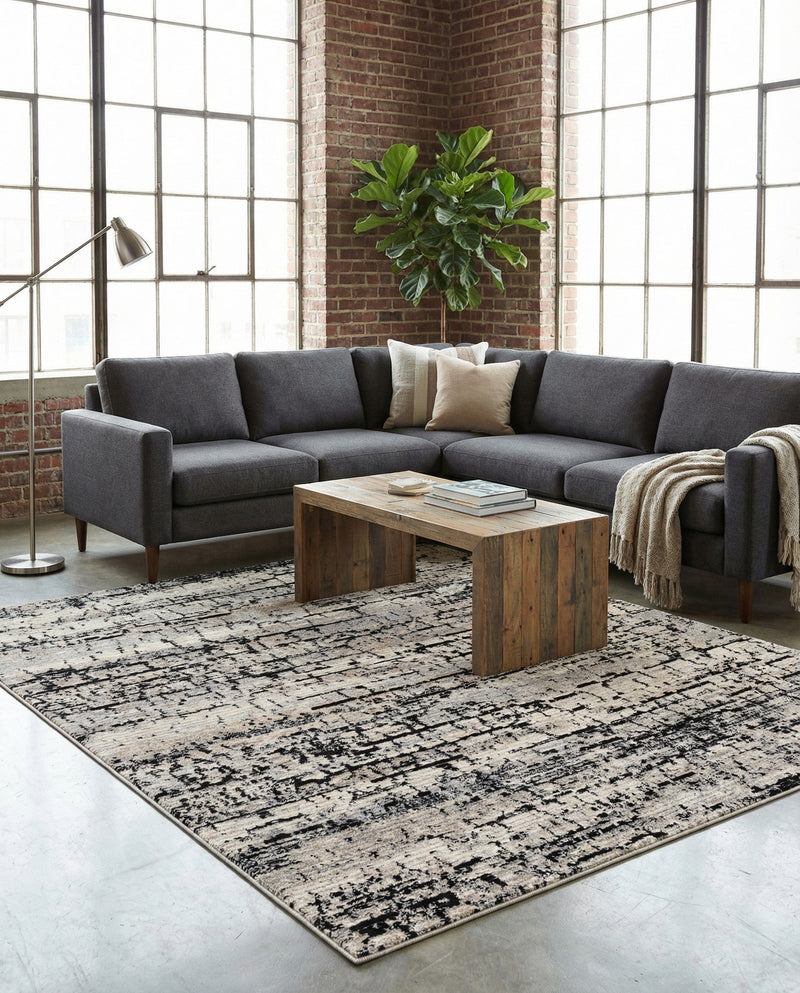 Santa Fe Trails Collection Area Rug -  Chaparral Rectangle Gray  lifestyle 8