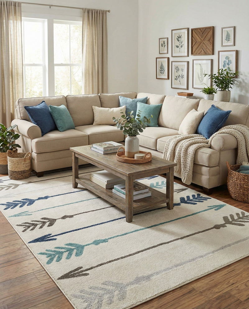 Autumn Meadow Collection Area Rug -  Junipervale Rectangle Ivory  lifestyle 16