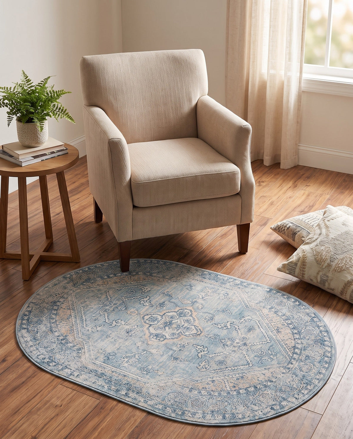 Coastal Haven Collection Area Rug -  Marina Oval Blue  lifestyle 197