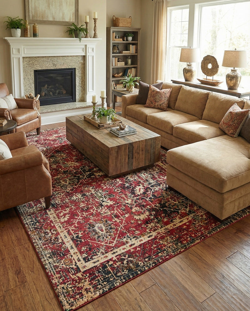 Neptune Elegance Collection Area Rug -  Galatea (Burgundy) Rectangle Burgundy  lifestyle 13