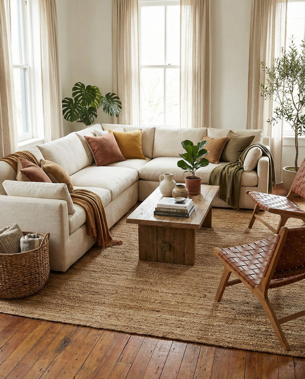 Woven Seaside Jute Collection Area Rug - Savannah (Natural) Square Natural  lifestyle 58