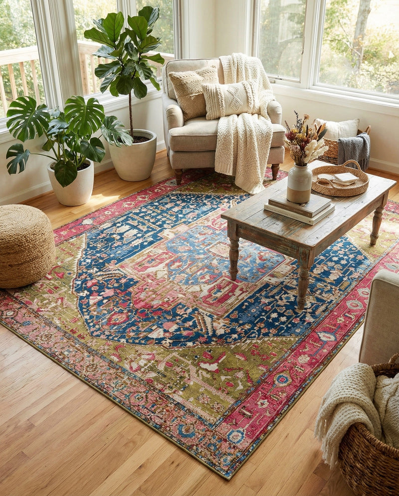 Patio Heritage Collection Area Rug -  Sanctuary Rectangle Multi  lifestyle 14