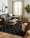 Trellis Mosaic Collection Area Rug -  Pergolatown (Black) Rectangle Black  lifestyle 5