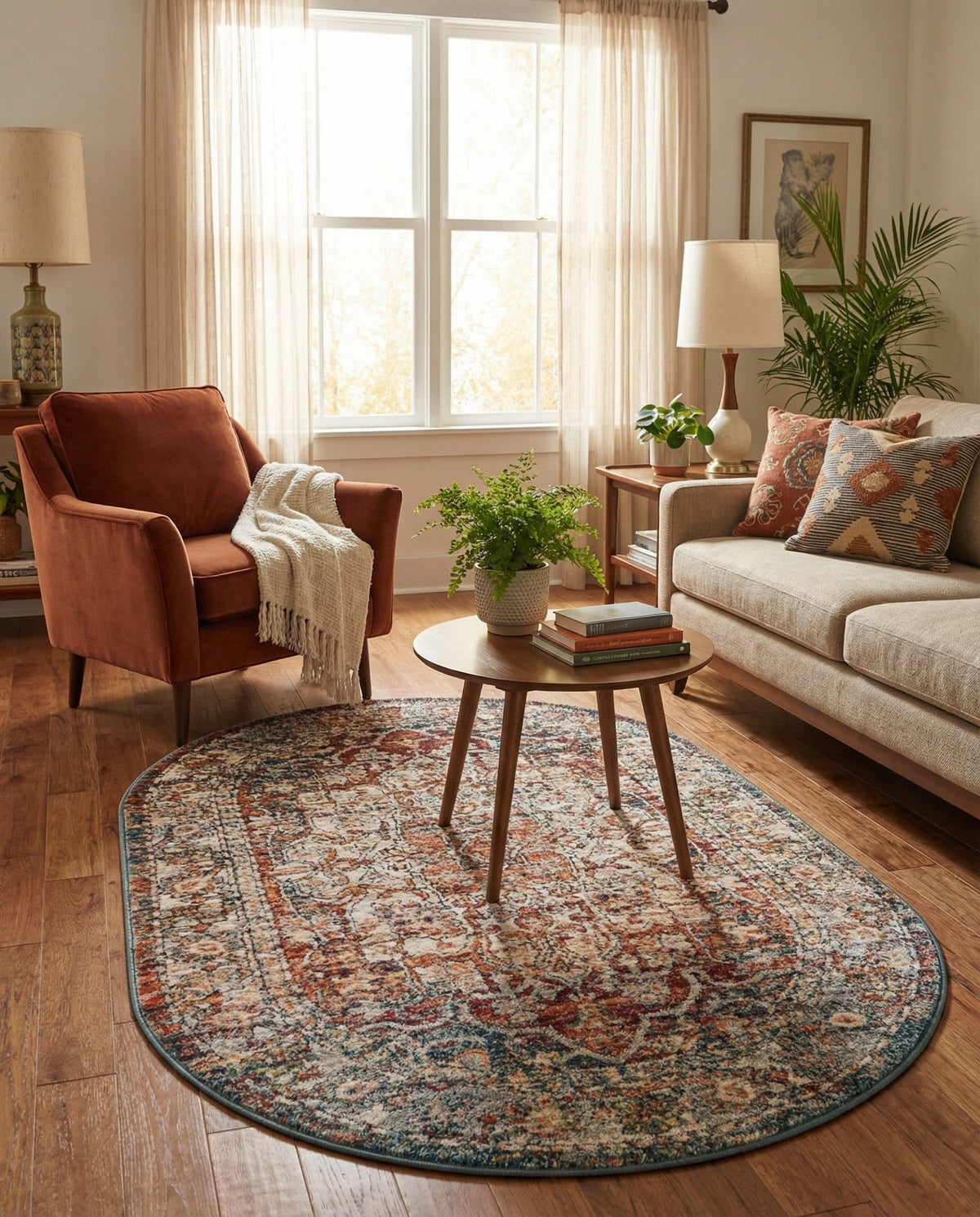 Savannah Soiree Collection Area Rug -  Everglade (Multi) Oval Multi  lifestyle 91
