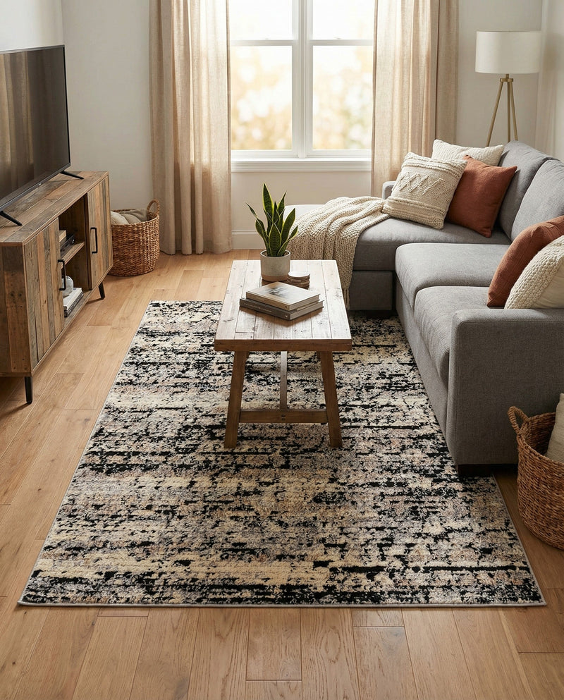 Santa Fe Trails Collection Area Rug -  Chaparral Rectangle Gray  lifestyle 16