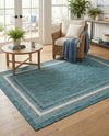 Terrace Fringe Collection Area Rug - Veranda (Teal) Rectangle Teal  lifestyle 15