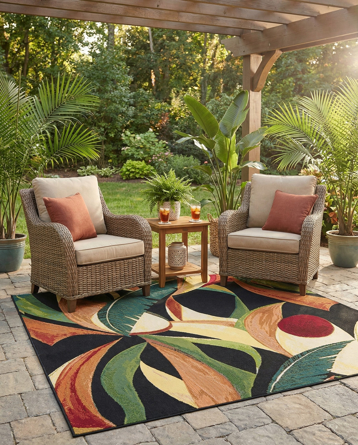 Seaside Blooms Collection Area Rug -  Tivoli Square Multi  lifestyle 86