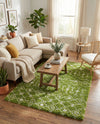 Berber Lattice Shag Collection Area Rug - Atlas (Green) Rectangle Green  lifestyle 3