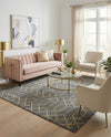Hollywood Luxe Collection Area Rug - Sunset (Gray Gold) Square Gray Gold  lifestyle 56