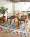Bahama Breeze Outdoor Collection Area Rug -  Bimini Rectangle Blue  lifestyle 16