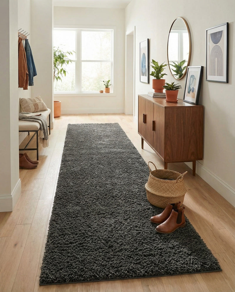 Plush Oasis Collection Area Rug - Serenity (Graphite Gray) Runner Graphite Gray  lifestyle 28