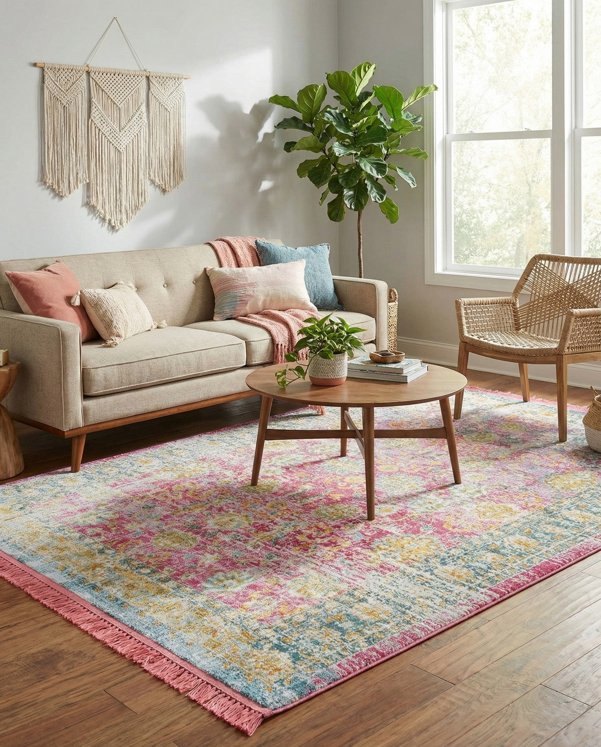Arcadia Rugs Collection Area Rug -  Shangri-La Rectangle Pink  lifestyle 14