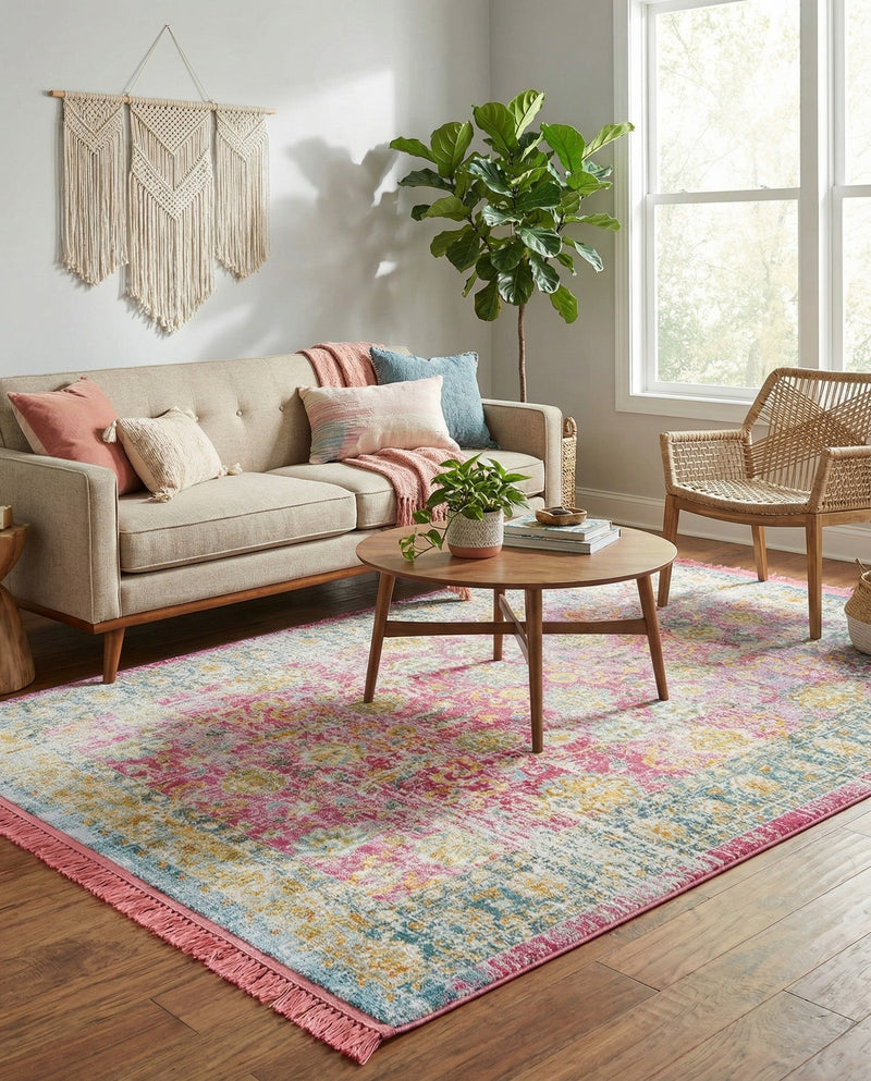 Arcadia Rugs Collection Area Rug -  Shangri-La Rectangle Pink  lifestyle 14