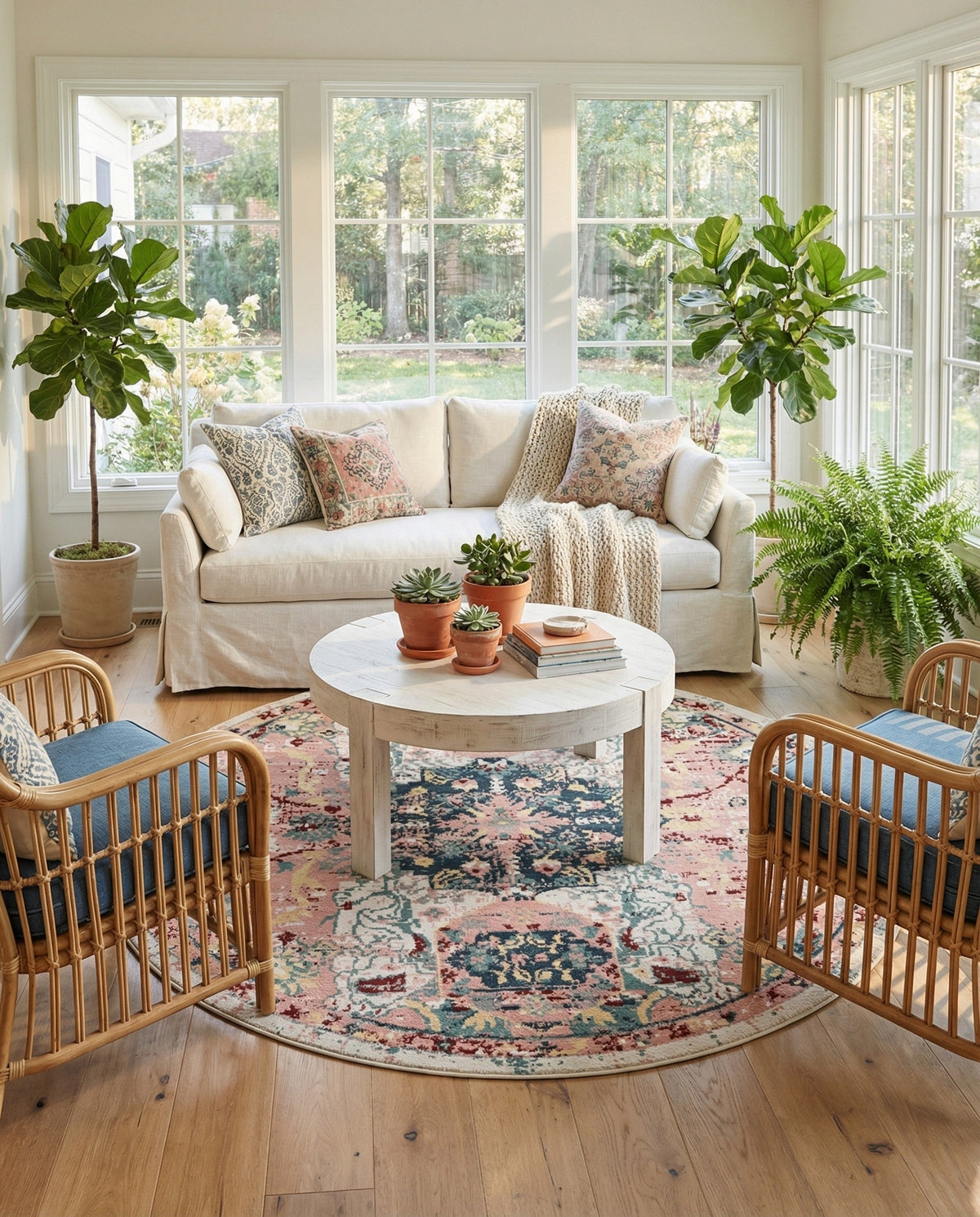 Savannah Elegance Collection Area Rug -  Azalea Round Pink  lifestyle 159