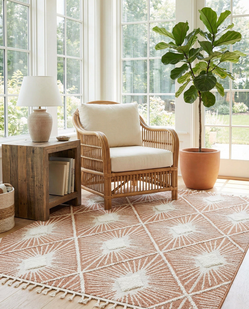 Sahara Chic Collection Area Rug - Marrakech Rectangle Rust Red  lifestyle 39