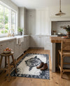 Heritage Elegance Collection Area Rug -  Winterthur (Black and White) Rectangle Black and White  lifestyle 13