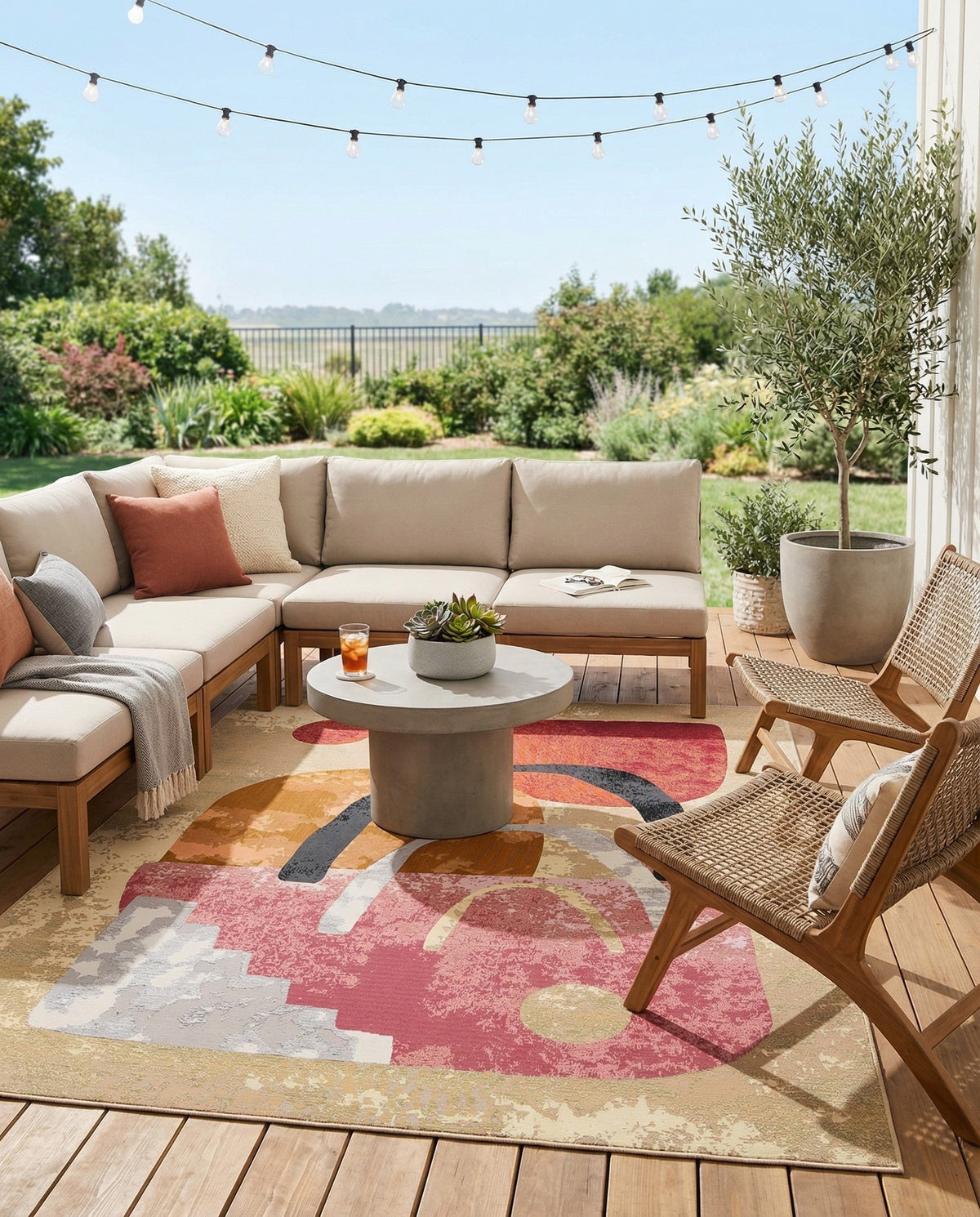 Urban Terrace Collection Area Rug -  Skyline Rectangle Multi  lifestyle 4